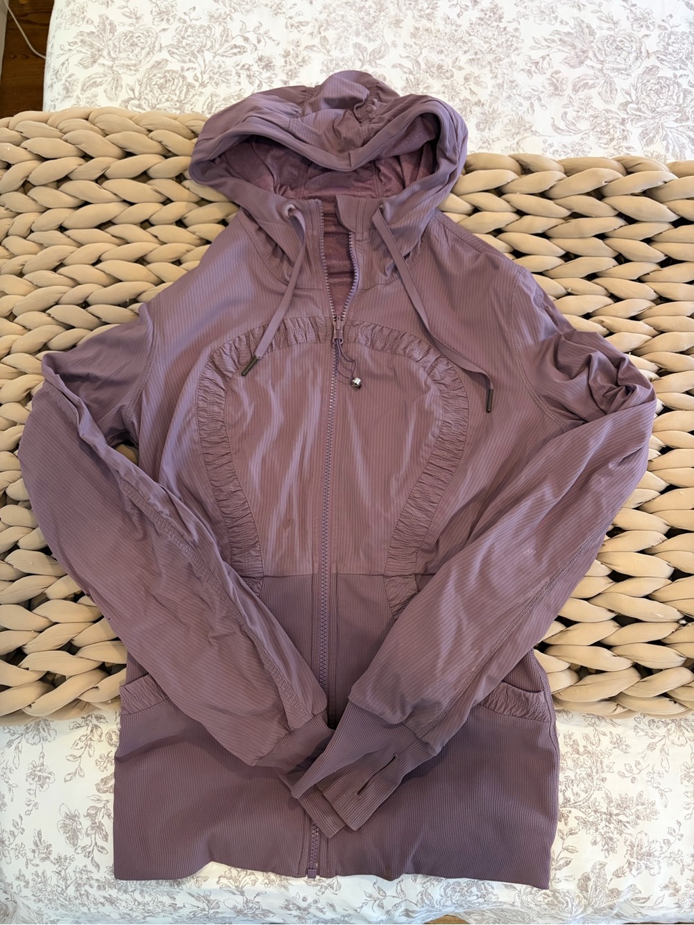 Lululemon Purple Hooded Zip Bomber Jacket